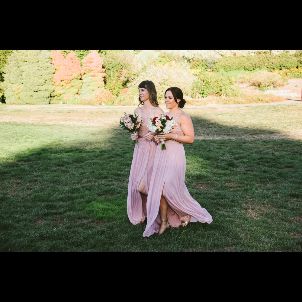 Bridesmaid Dress One Shoulder Lace Mesh